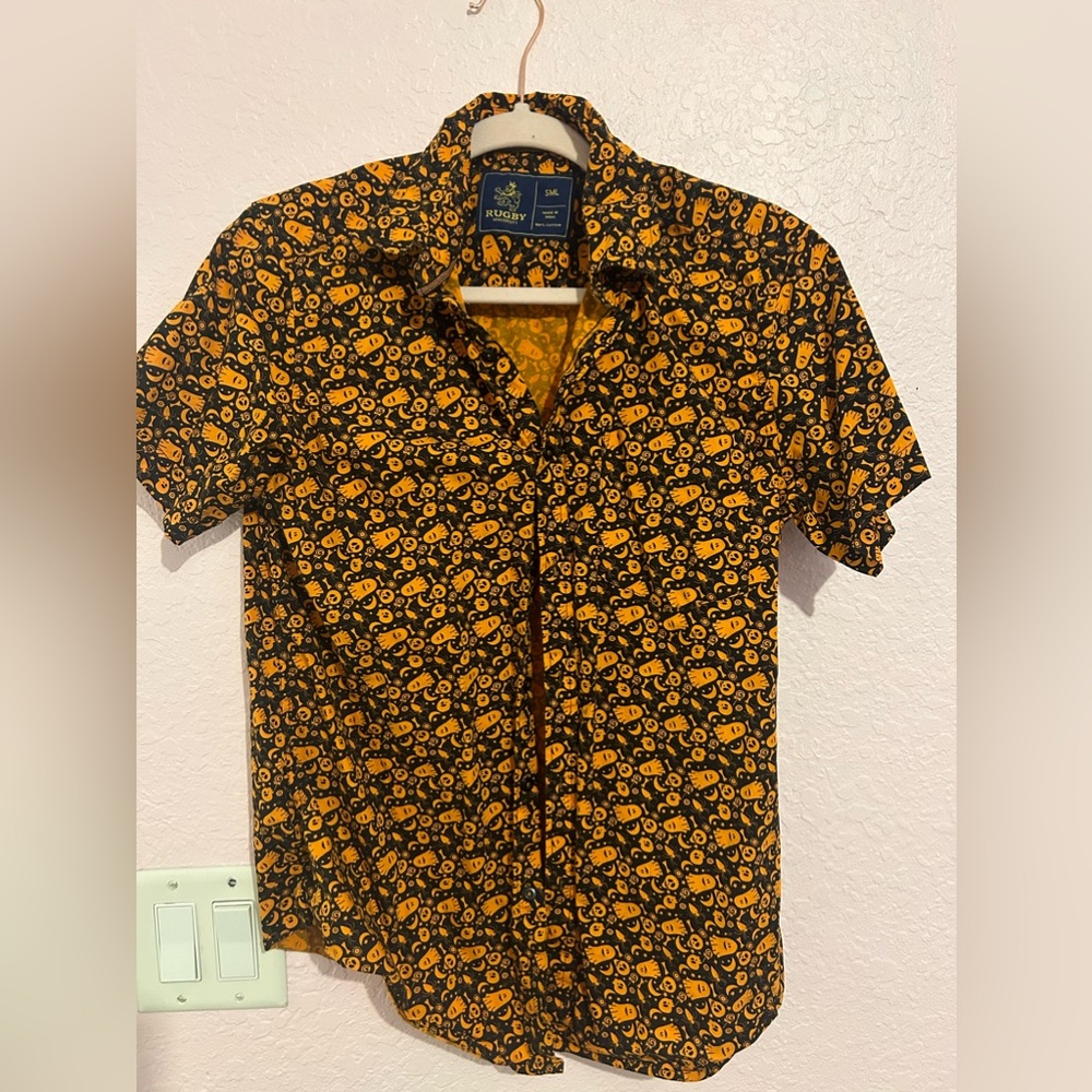 Rugby university men’s small Halloween button down